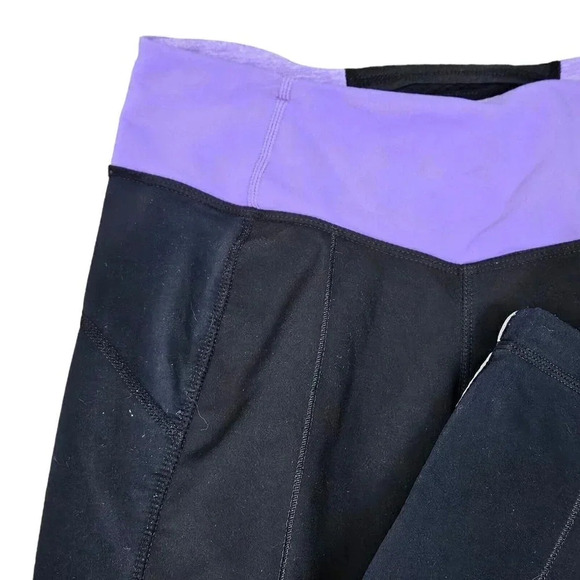 Lululemon Lined Straight Leg Black Pants Lavender Waist Size‎ 4 - Picture 2 of 9